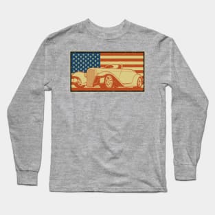 American Flag Hot Rod Long Sleeve T-Shirt